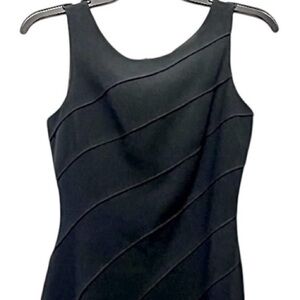 Ann Tijan for Kenar Petite Sleeveless Little Black Dress w Pintuck Detail 4P